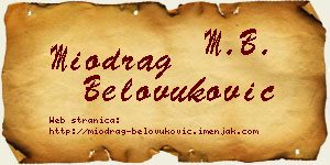 Miodrag Belovuković vizit kartica